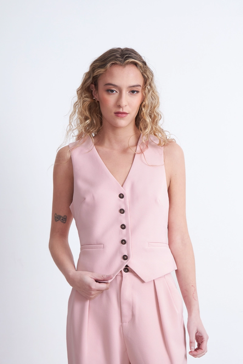 GILET BASICO AJUSTABLE ROSADO NICOPOLY - 1