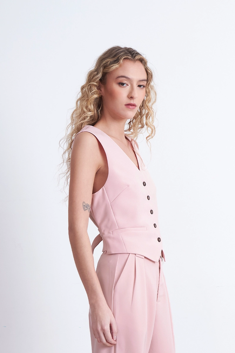GILET BASICO AJUSTABLE ROSADO MUJER NICOPOLY - 1