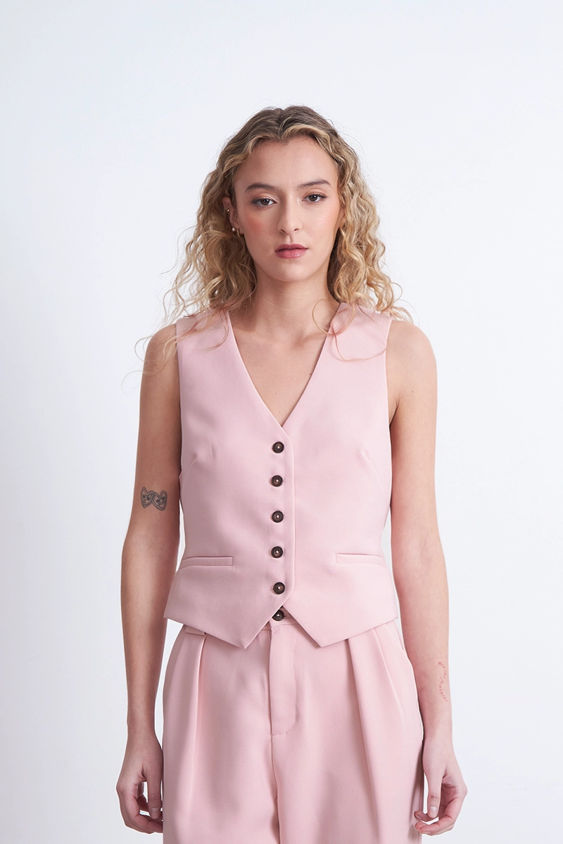 GILET BASICO AJUSTABLE ROSADO MUJER NICOPOLY - 6