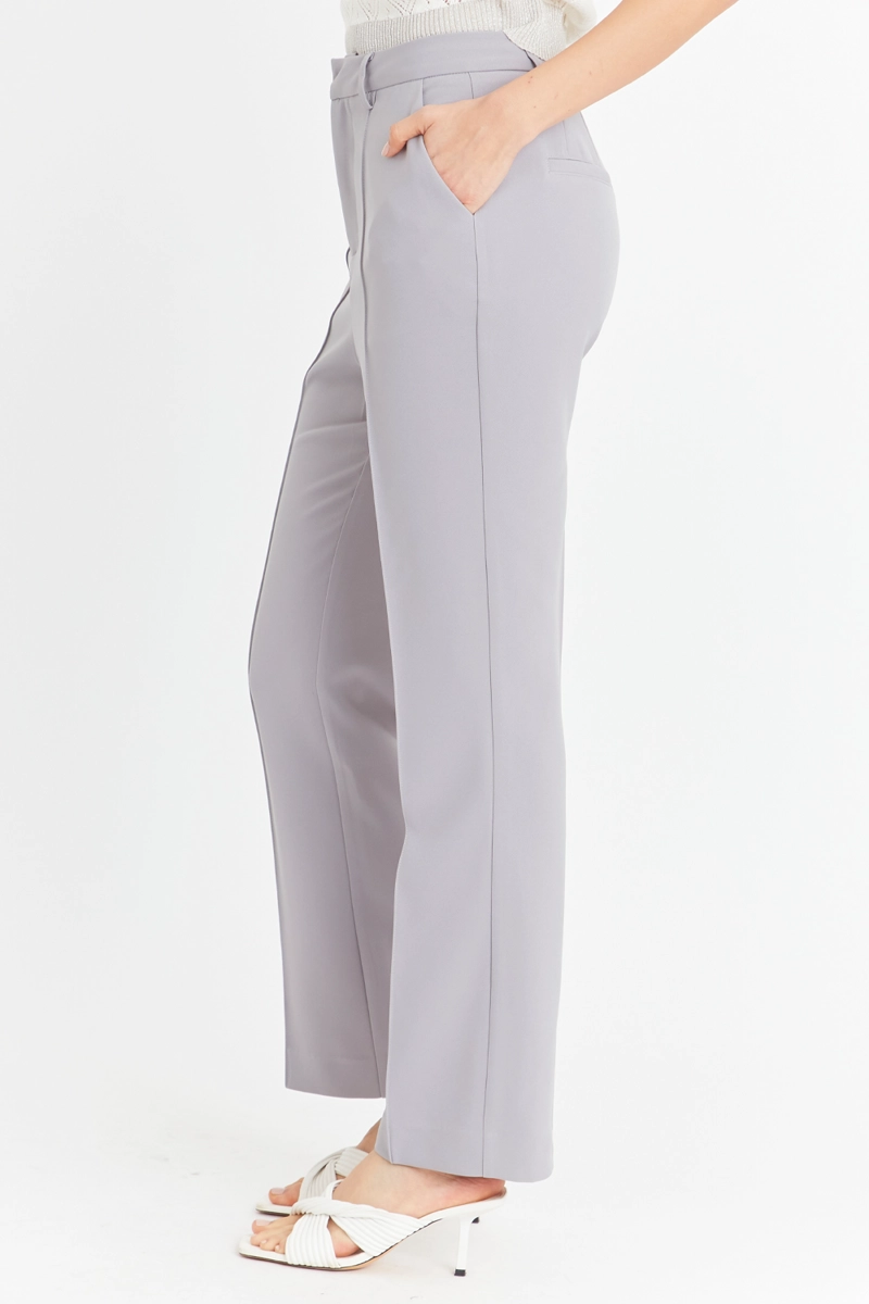 PANTALON ENTALLADO COSTURAS DELANTERAS GRIS NICOPOLY - 3