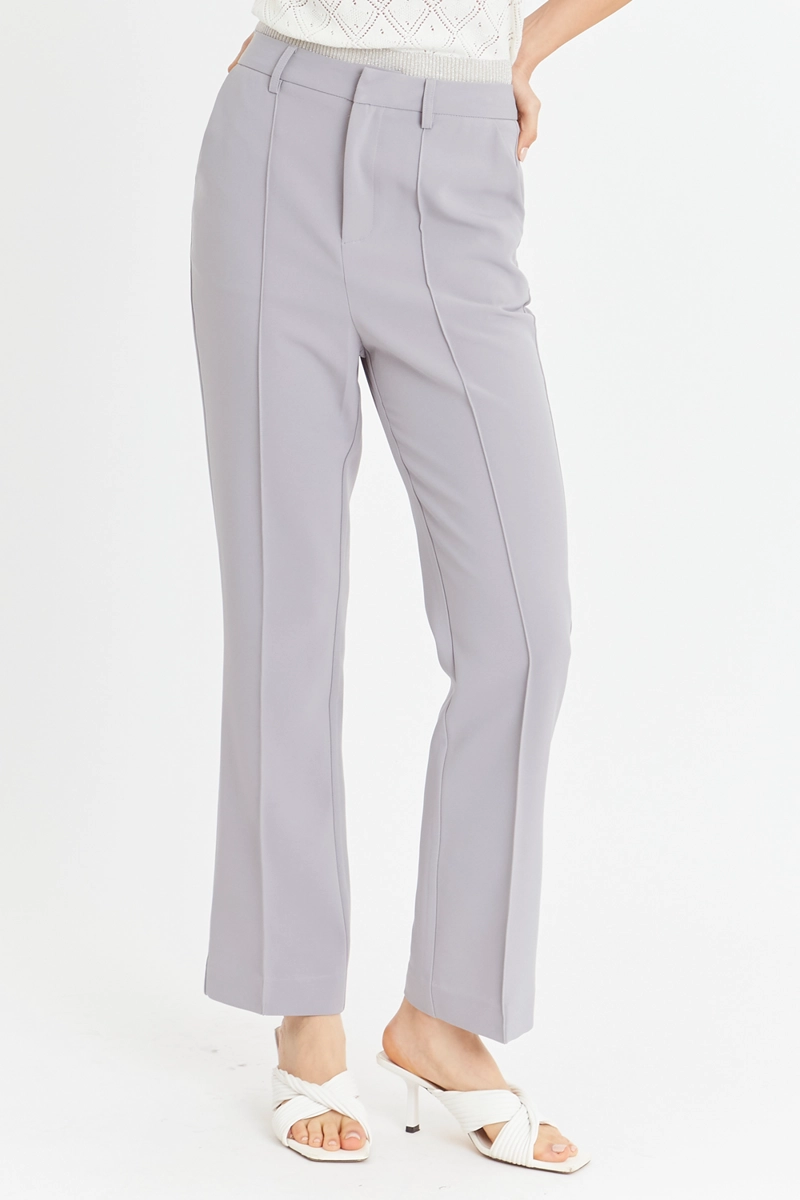 PANTALON ENTALLADO COSTURAS DELANTERAS GRIS NICOPOLY - 5