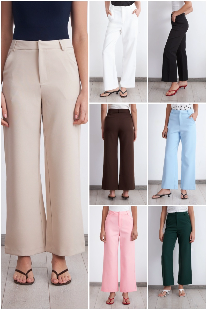 PANTALON BASICO BLANCO MUJER NICOPOLY - 5