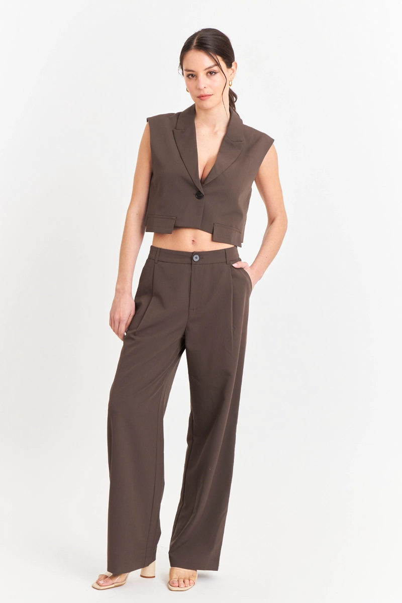 GILET CROP CON SOLAPA CAFE NICOPOLY - 2