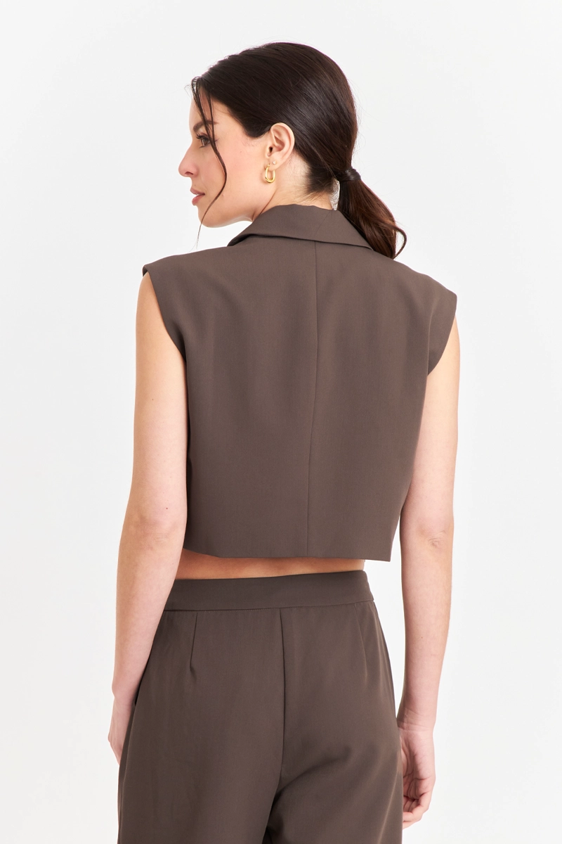 GILET CROP CON SOLAPA CAFE NICOPOLY - 4