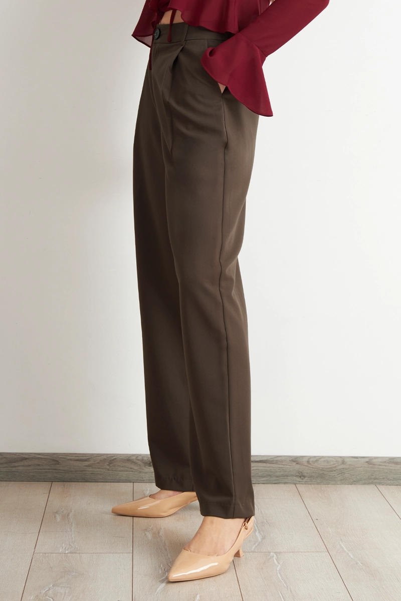 PANTALON VESTIR RECTO CAFE  NICOPOLY - 3