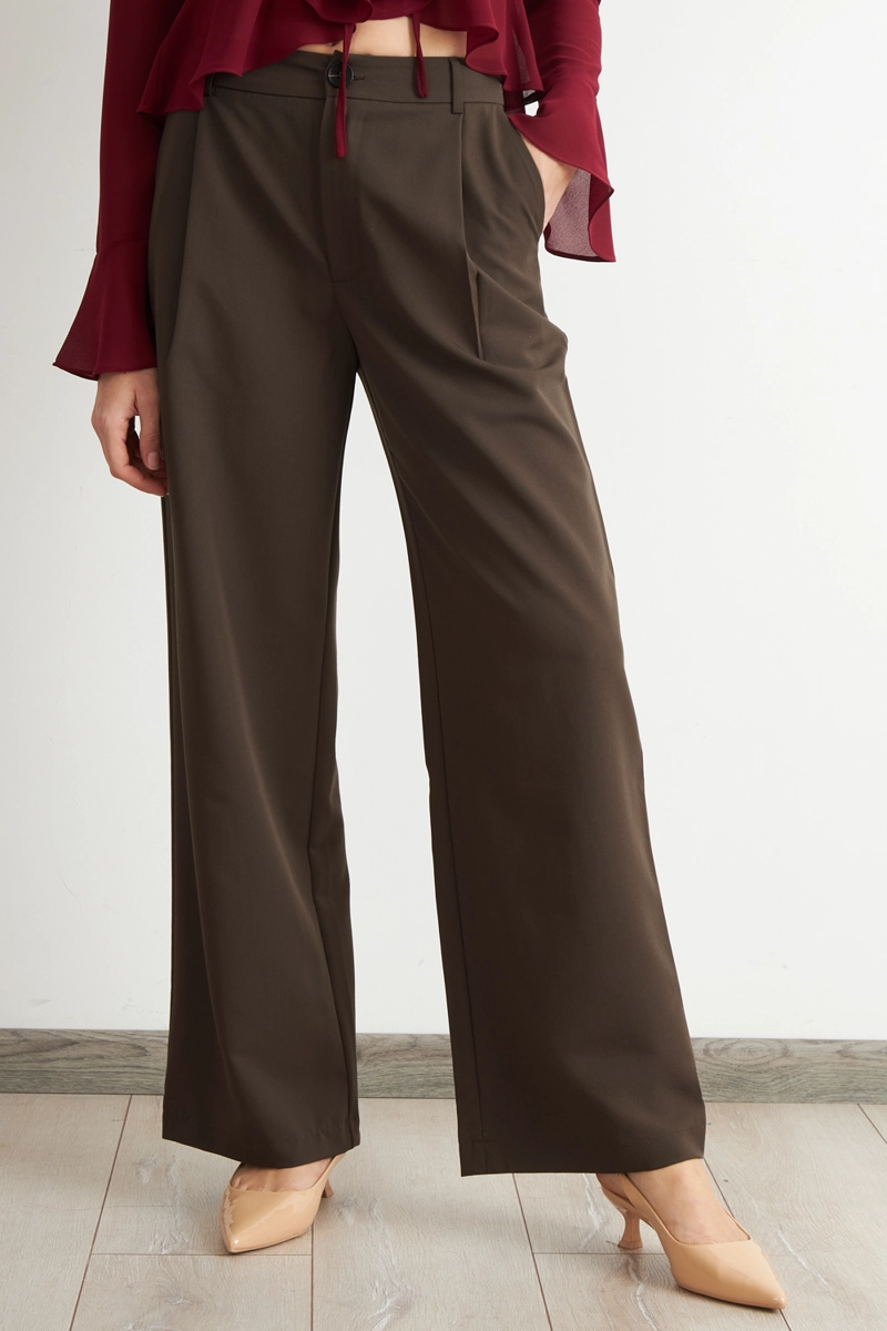 PANTALON VESTIR RECTO CAFE  NICOPOLY - 5