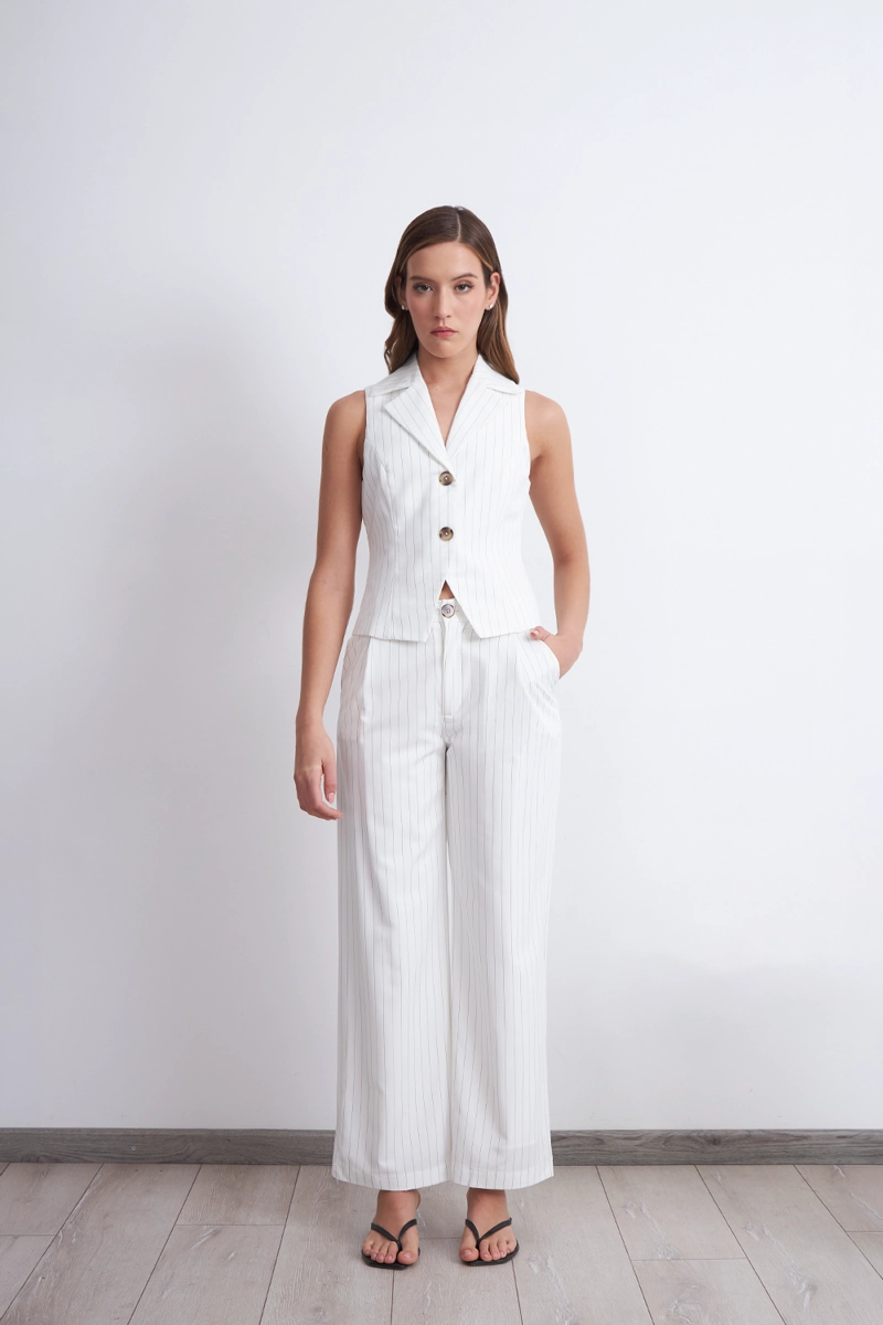 GILET BLANCO RAYAS DIPLOMATICAS  NICOPOLY - 2