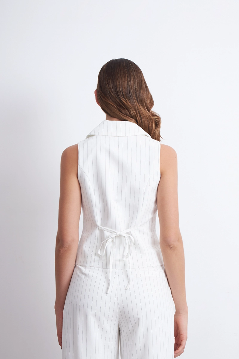 GILET BLANCO RAYAS DIPLOMATICAS  NICOPOLY - 4