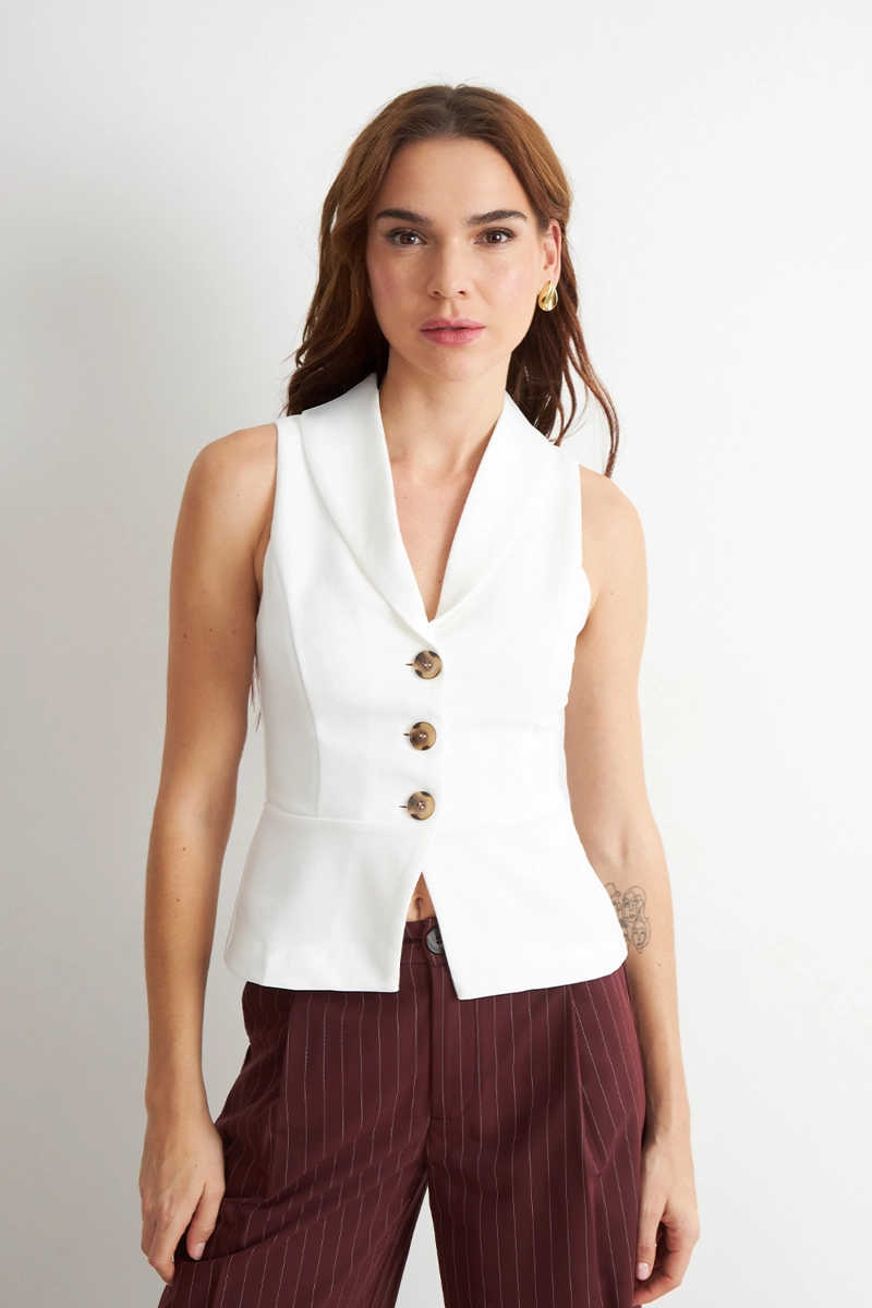 GILET SASTRE ENTALLADO BLANCO NICOPOLY - 1