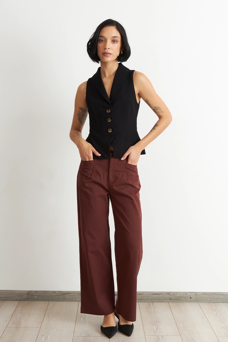 GILET SASTRE ENTALLADO NEGRO NICOPOLY - 2
