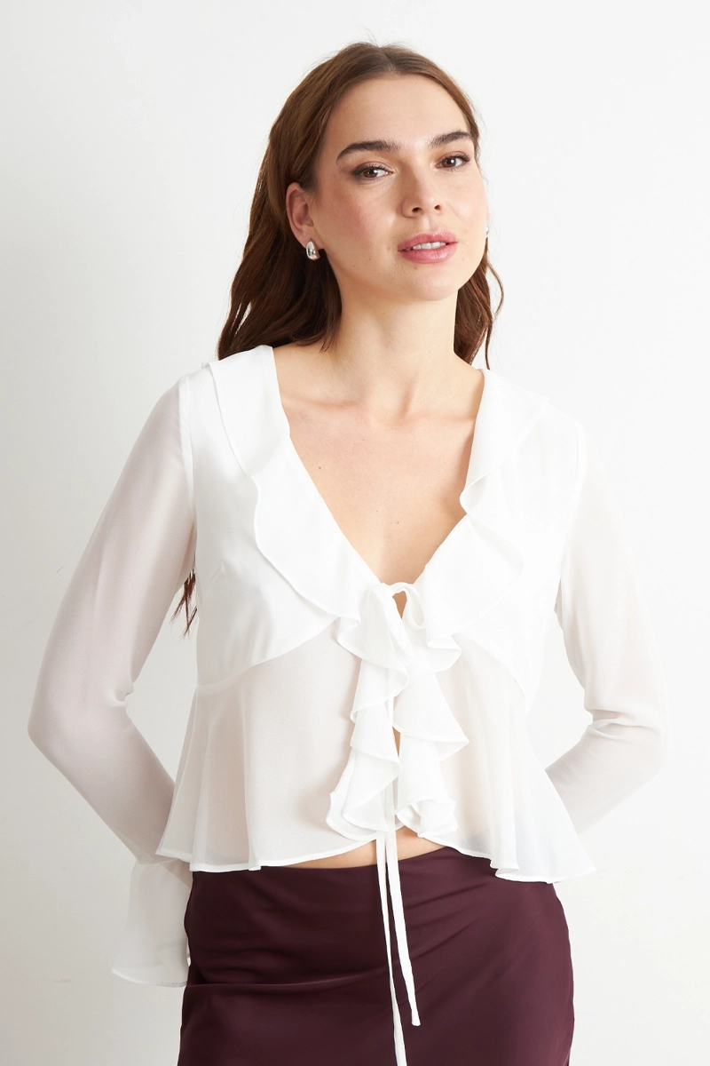 BLUSA VUELOS MANGA LARGA BLANCO NICOPOLY - 1