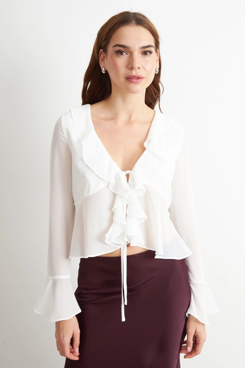 BLUSA VUELOS MANGA LARGA BLANCO NICOPOLY - 5