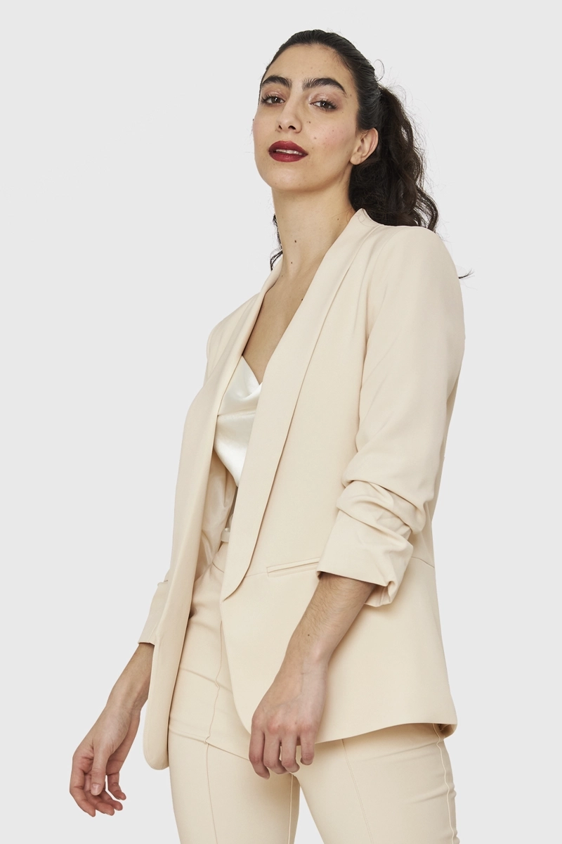 BLAZER MANGA 3/4 AJUSTADO CON SOLAPAS BLANCO NICOPOLY - 8