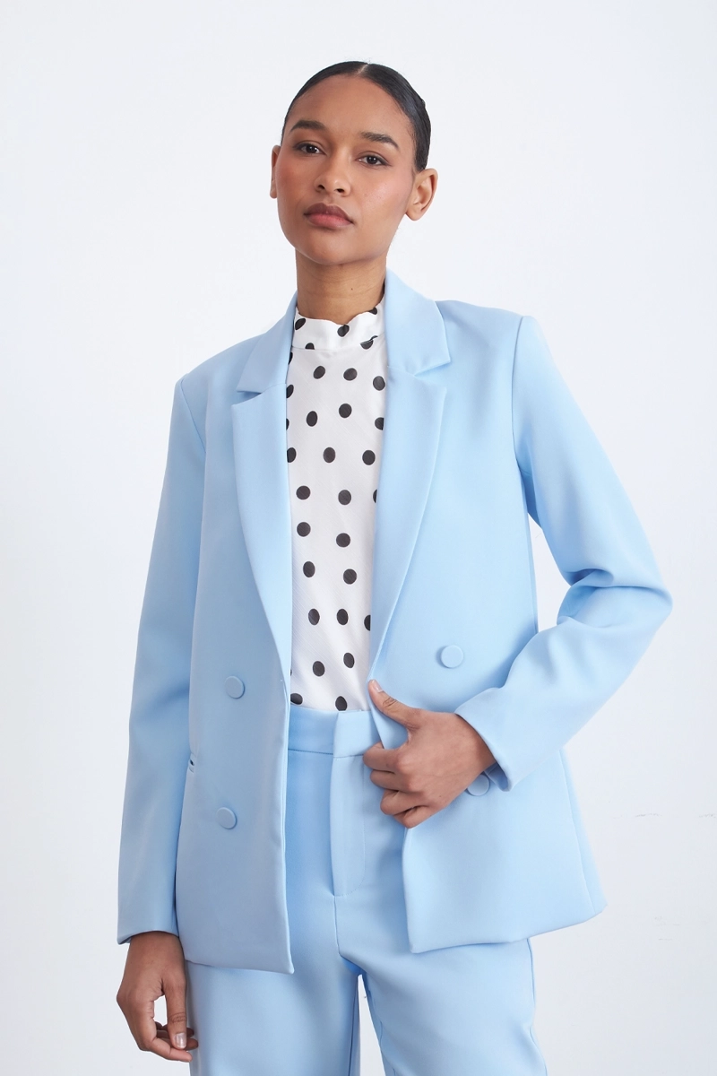 BLAZER BASICO DE TOPE AZUL NICOPOLY - 1