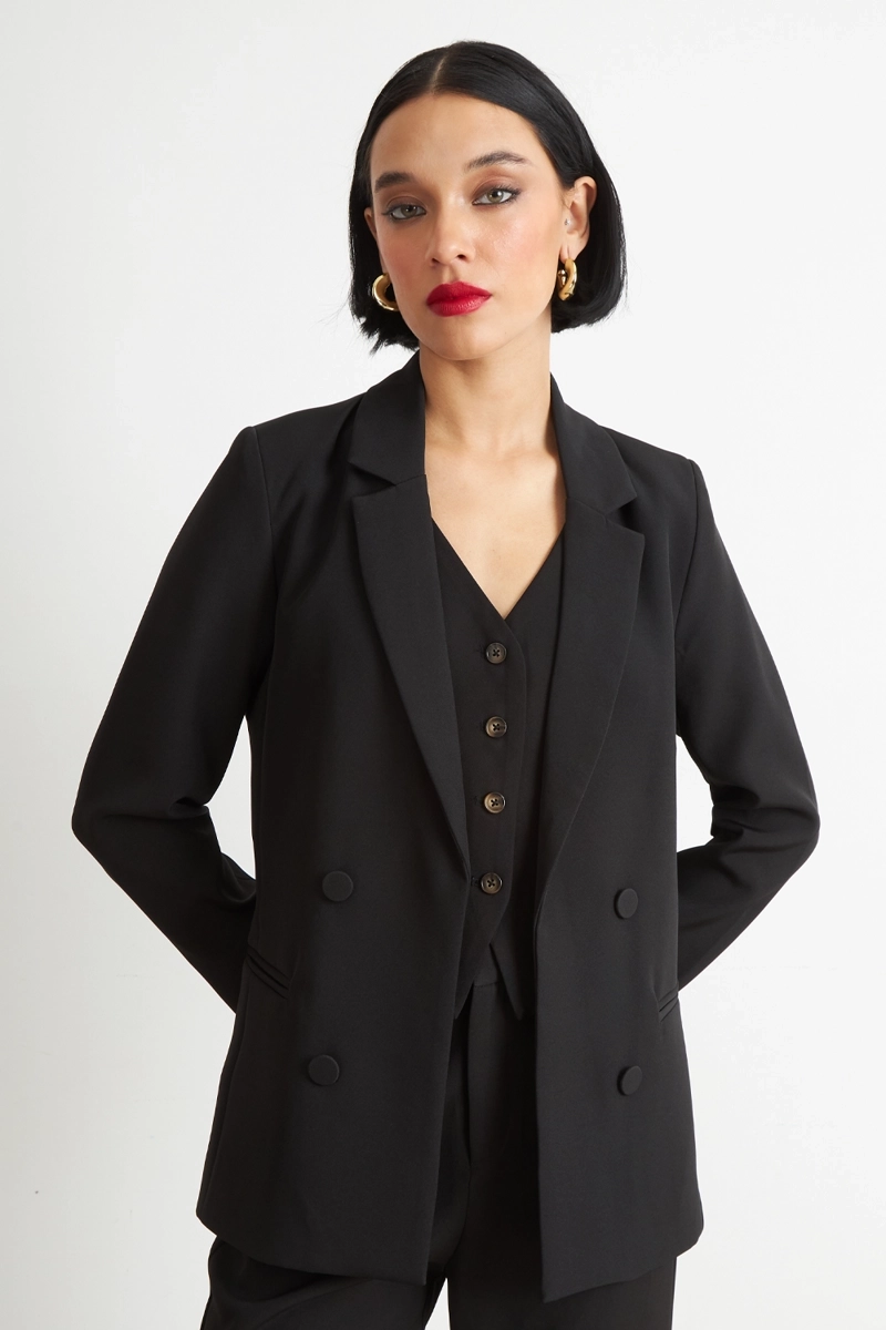 BLAZER BASICO DE TOPE NEGRO NICOPOLY - 1