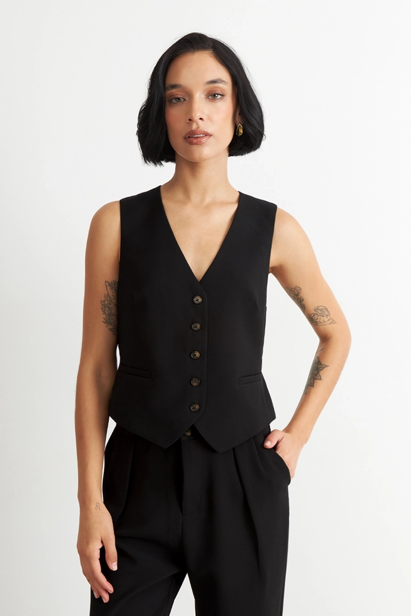 GILET BASICO AJUSTABLE NEGRO NICOPOLY - 1