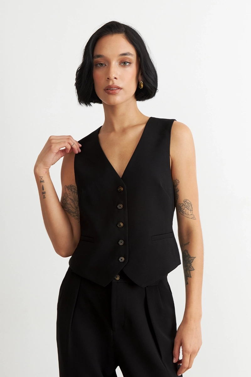 GILET BASICO AJUSTABLE NEGRO NICOPOLY - 5