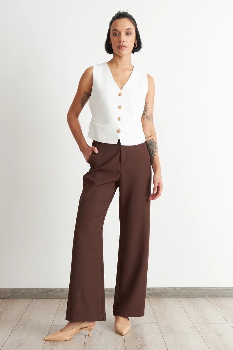 GILET CON DRAPEADO LATERAL BLANCO - 2
