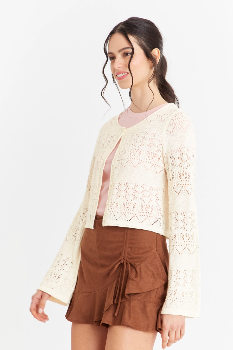 CARDIGAN TIPO  HILO BLANCO NICOPOLY - 3