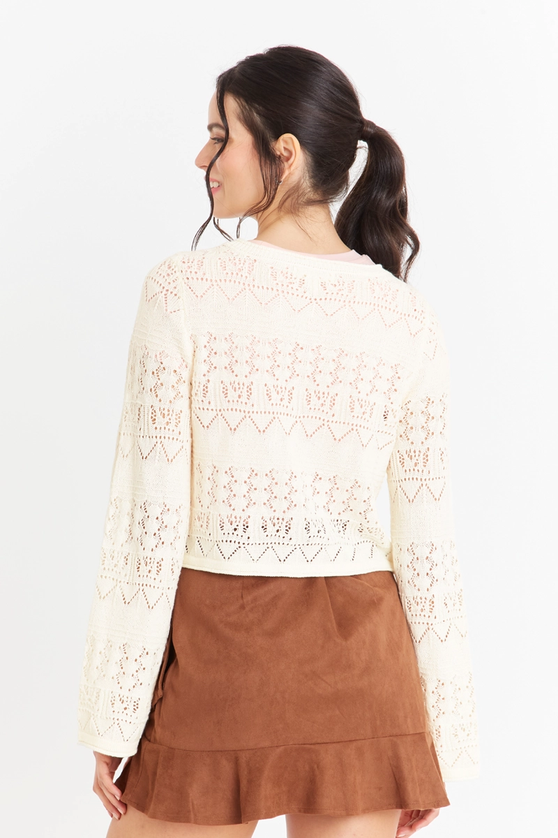 CARDIGAN TIPO  HILO BLANCO NICOPOLY - 4