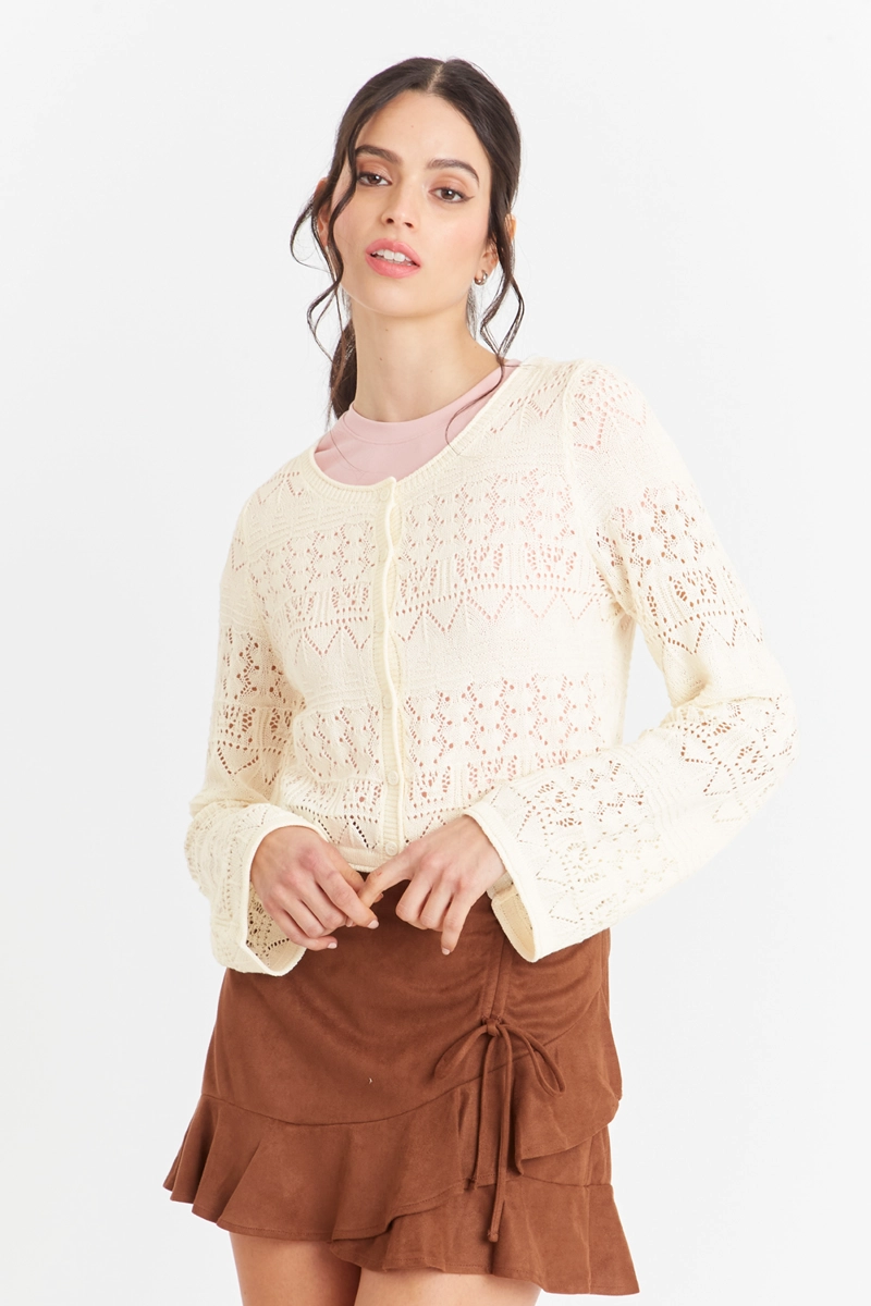 CARDIGAN TIPO  HILO BLANCO NICOPOLY - 5