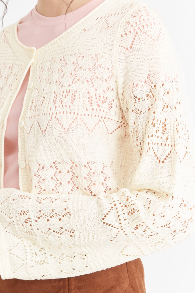 CARDIGAN TIPO  HILO BLANCO NICOPOLY - 6