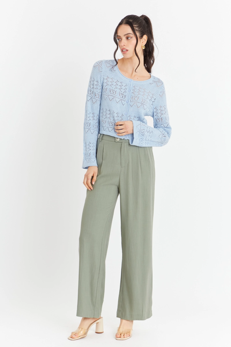 CARDIGAN TIPO  HILO CELESTE NICOPOLY - 2