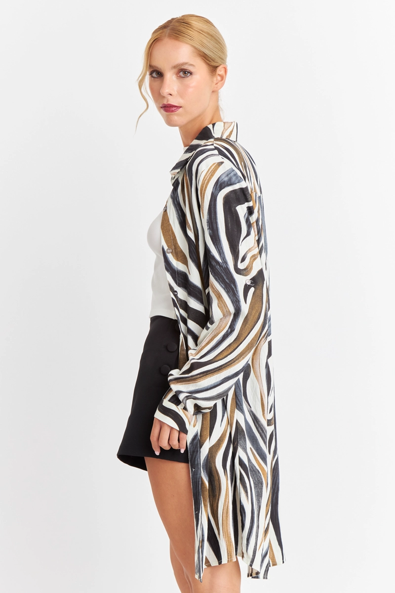 VESTIDO TIPO CAMISERO ZEBRA CAFE  NICOPOLY - 3