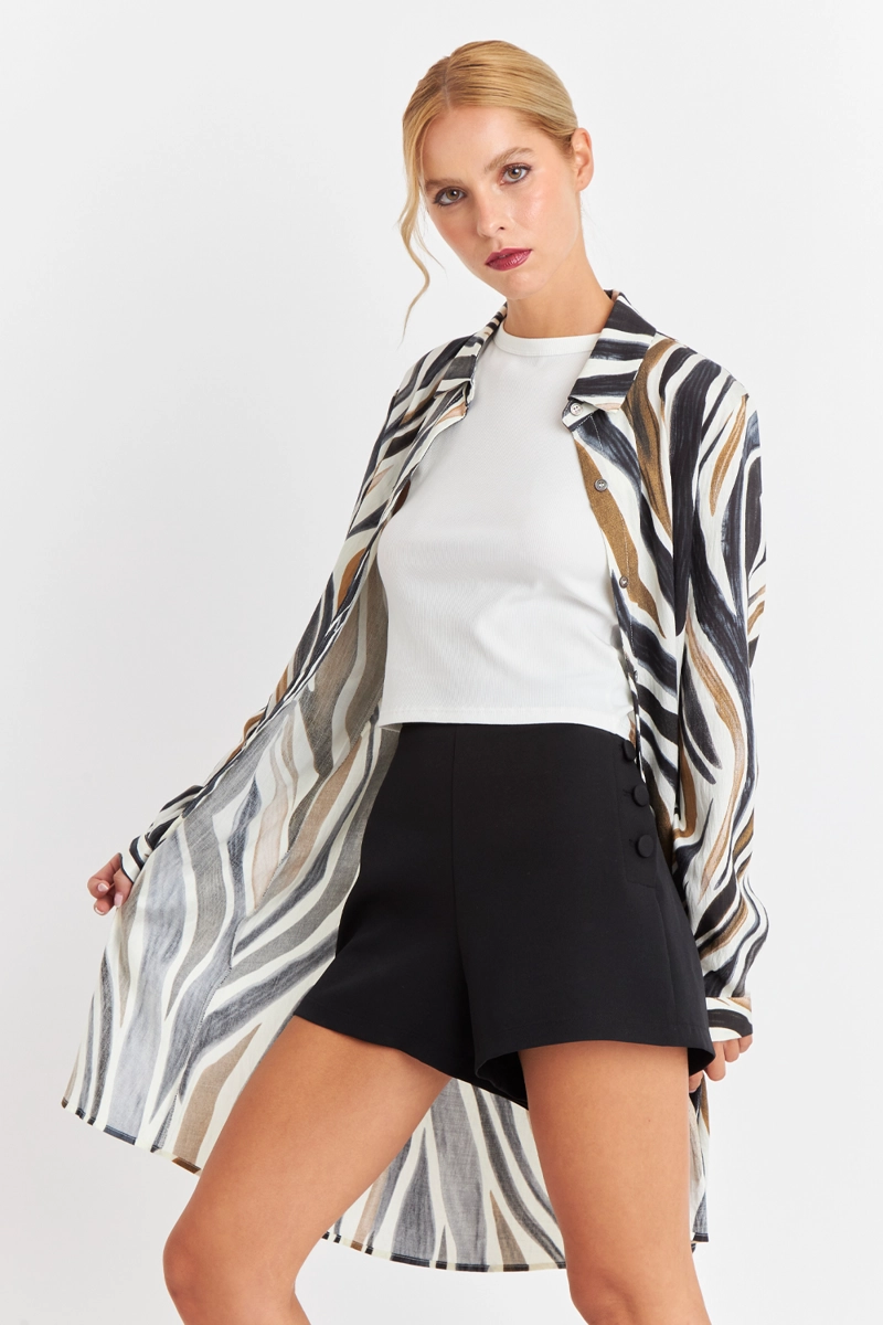 VESTIDO TIPO CAMISERO ZEBRA CAFE  NICOPOLY - 5