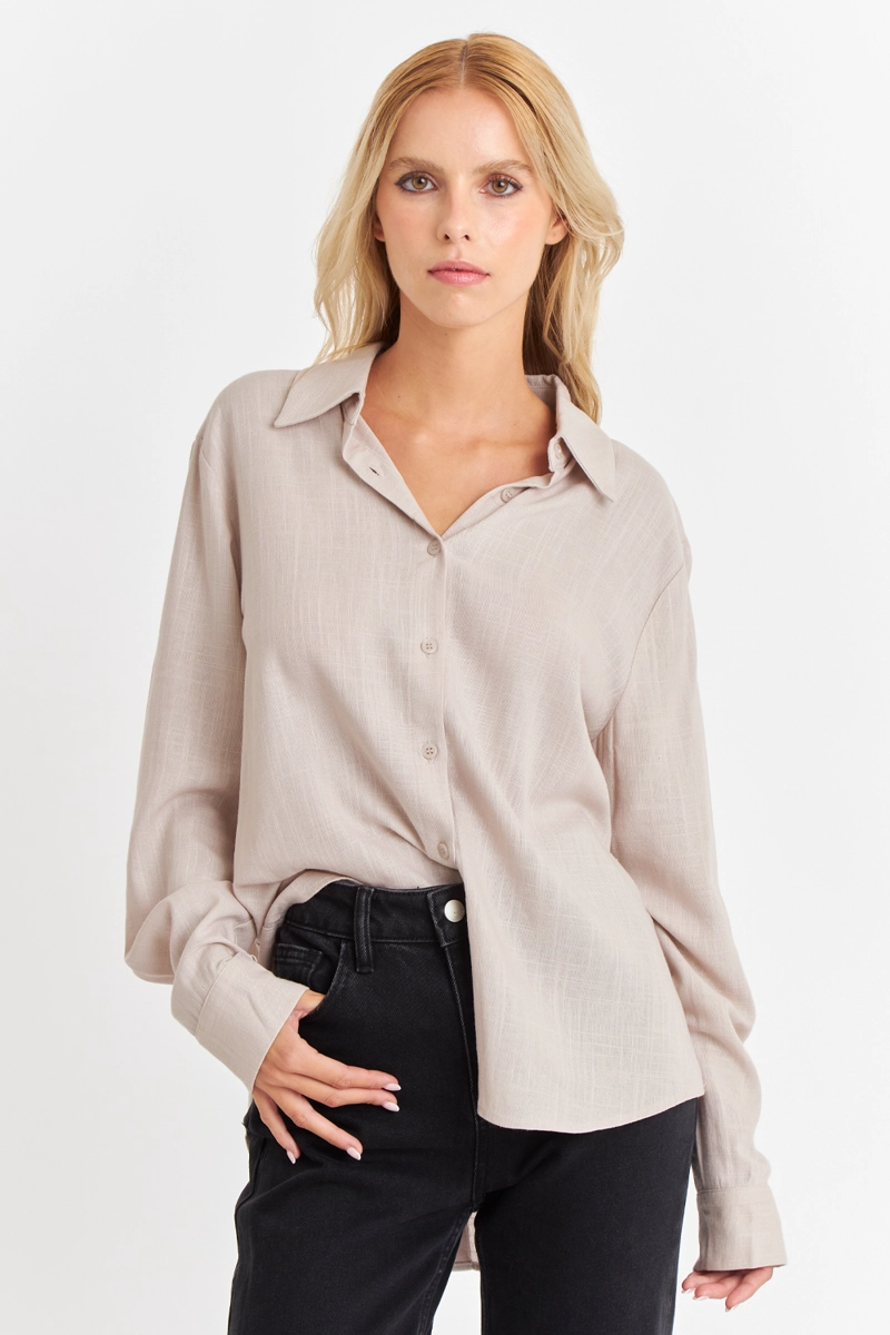 CAMISA BOTONERA ESPALDA KHAKI NICOPOLY - 1