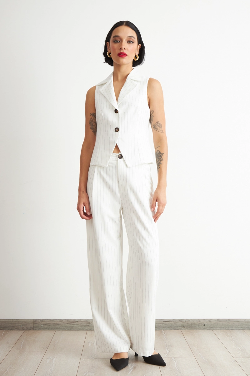 GILET RAYAS DIPLOMATICAS BLANCO NICOPOLY - 2