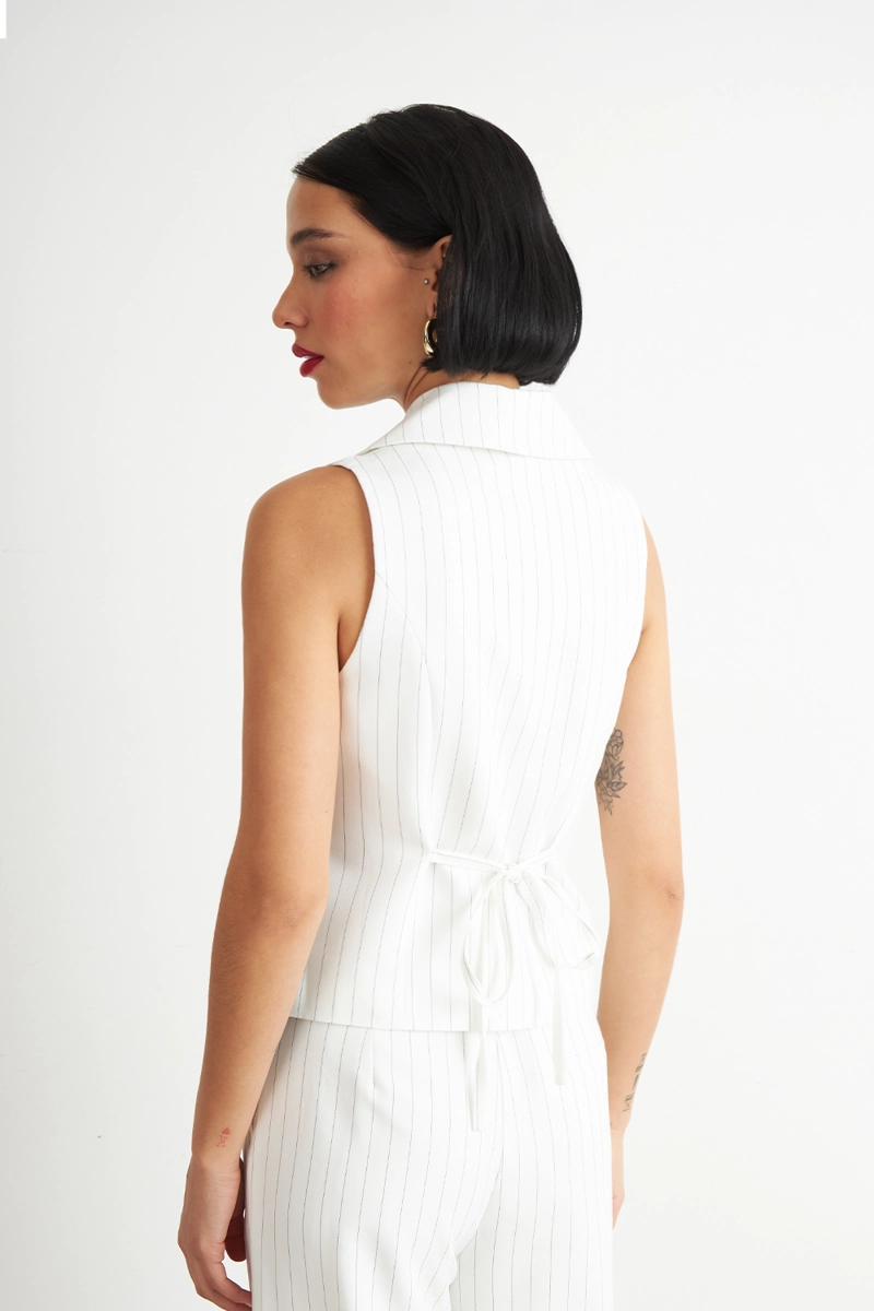 GILET RAYAS DIPLOMATICAS BLANCO NICOPOLY - 4