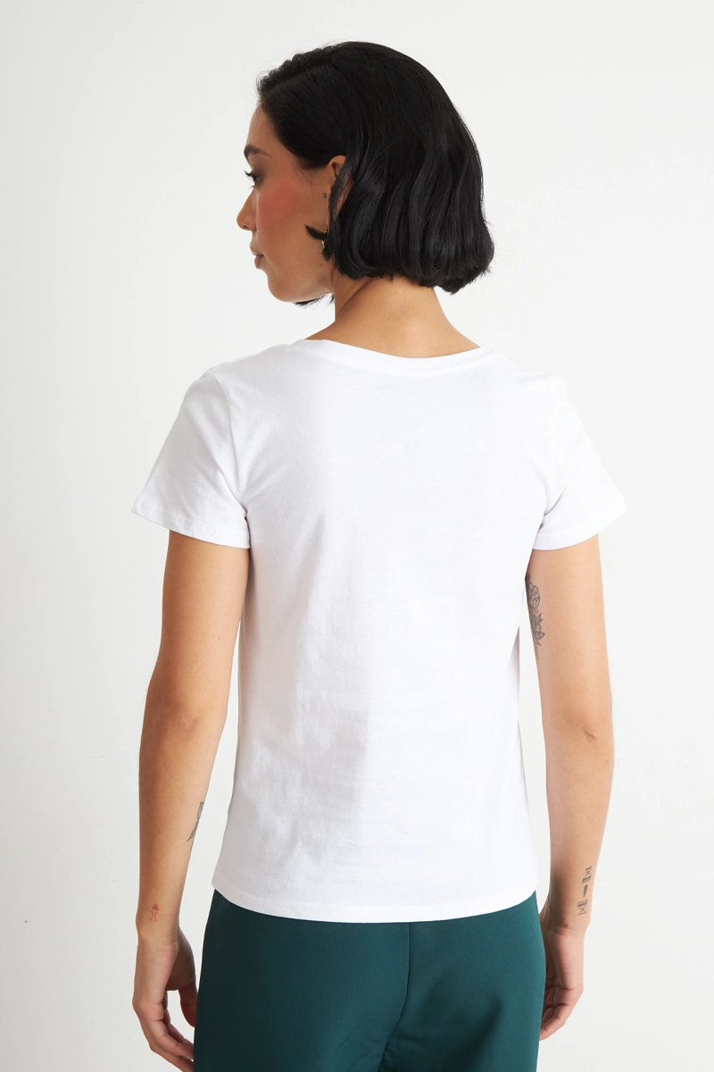 POLERA ESCOTE EN V BASICA BLANCO NICOPOLY - 4
