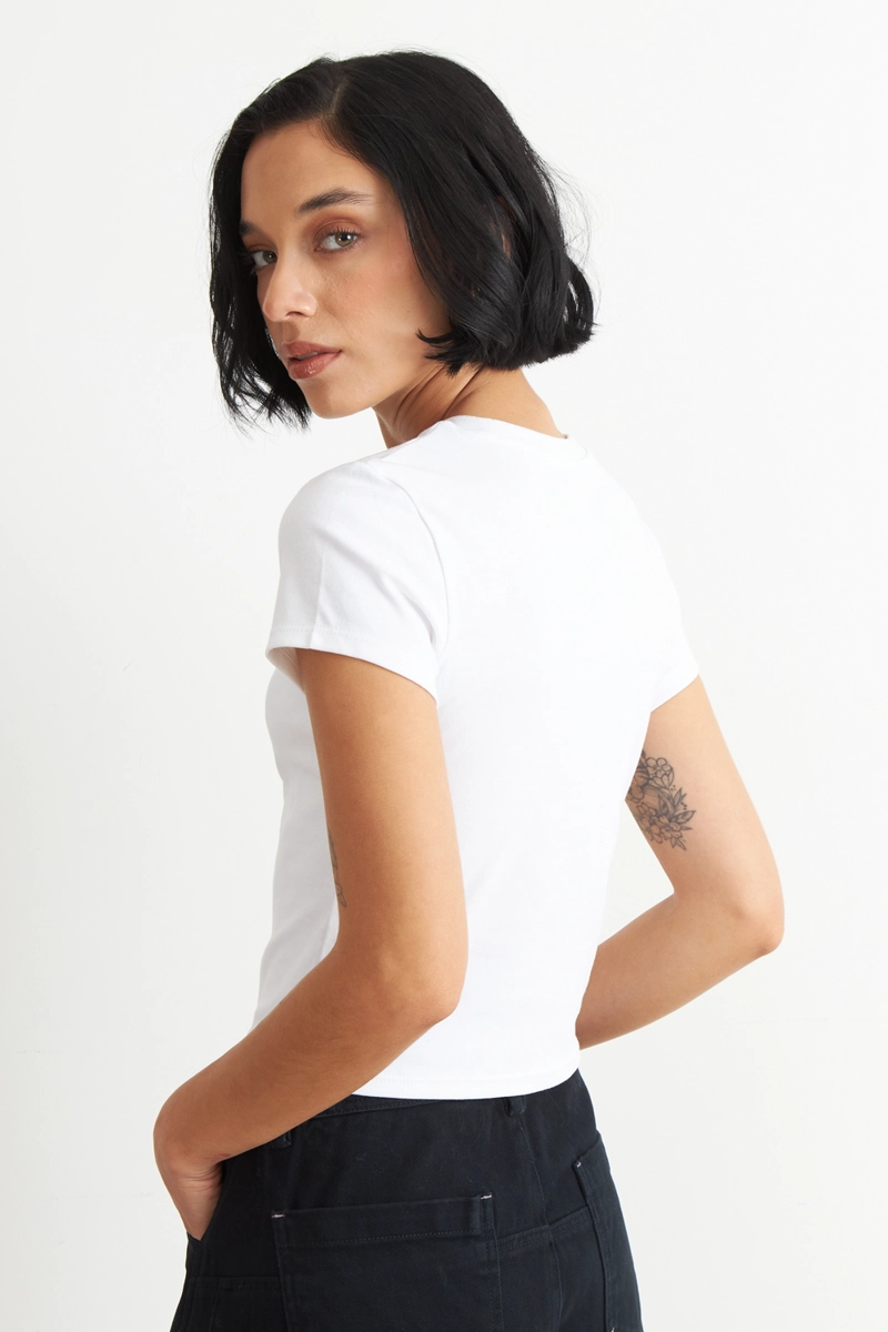 POLERA MANGA CORTA BASICA BLANCO NICOPOLY - 4