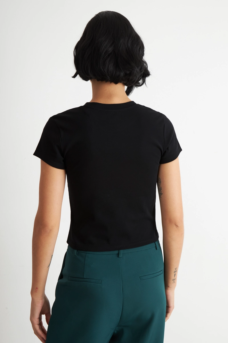 POLERA MANGA CORTA BASICA NEGRO NICOPOLY - 4