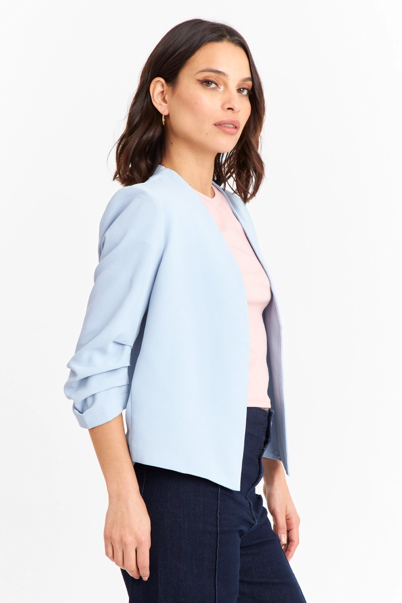 BLAZER CUELLO SIN SOLAPA CELESTE NICOPOLY - 3