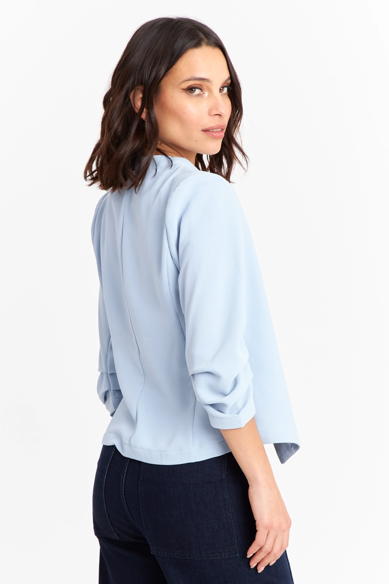 BLAZER CUELLO SIN SOLAPA CELESTE NICOPOLY - 4