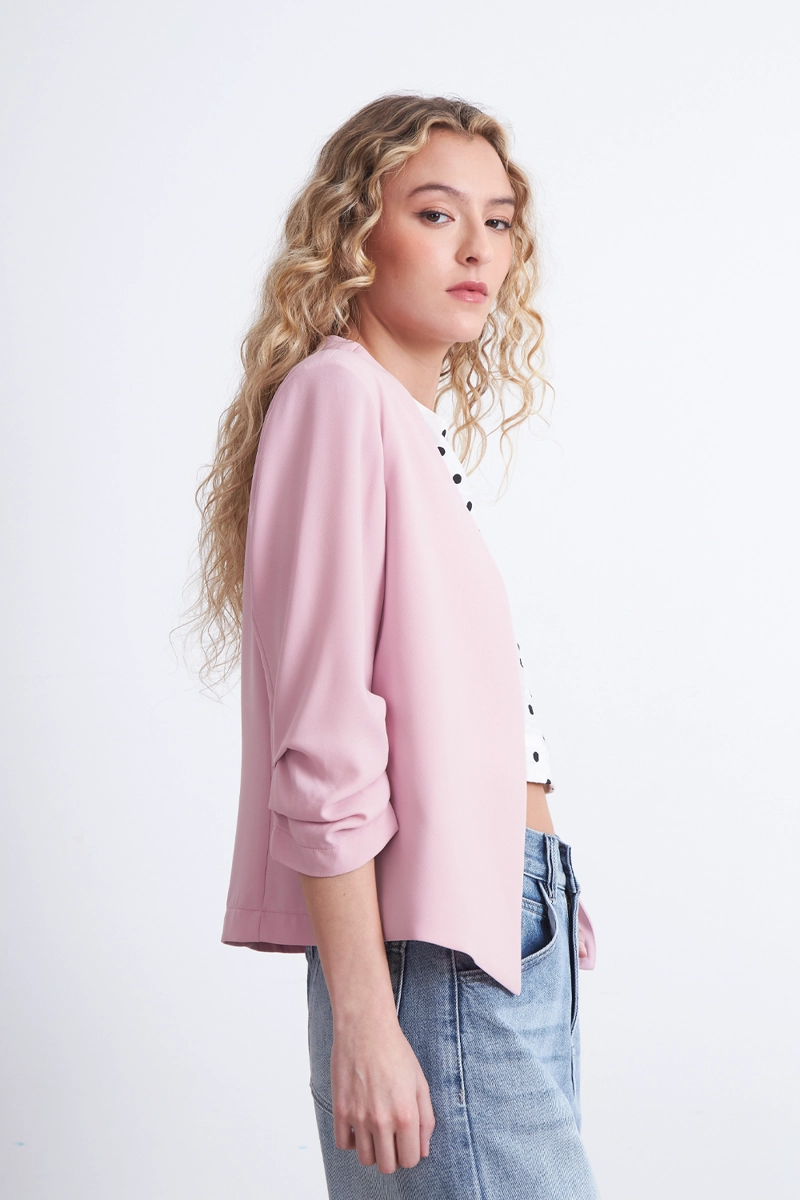 BLAZER CUELLO SIN SOLAPA ROSADO MUJER NICOPOLY - 3