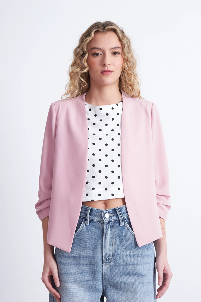 BLAZER CUELLO SIN SOLAPA ROSADO MUJER NICOPOLY - 6