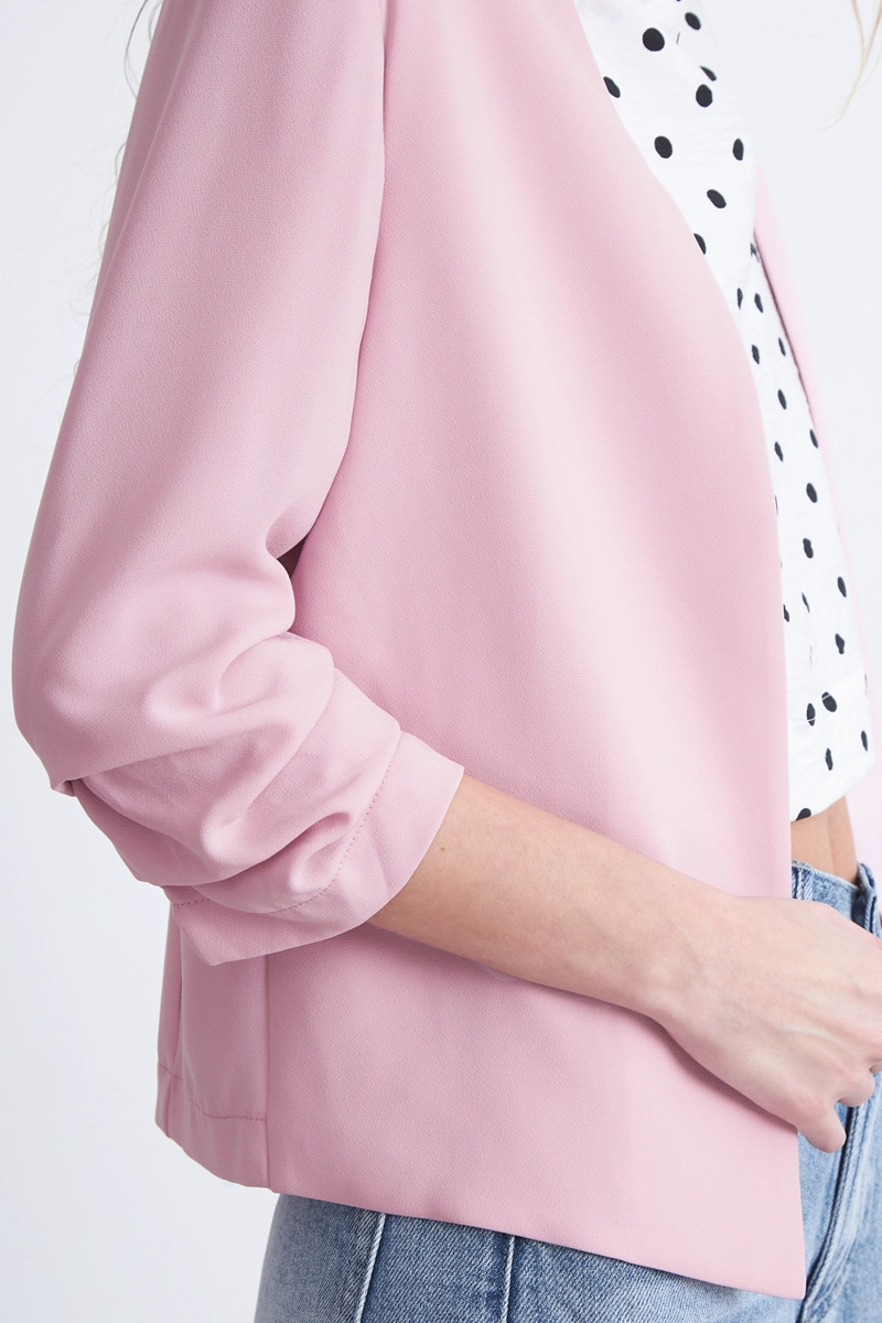 BLAZER CUELLO SIN SOLAPA ROSADO MUJER NICOPOLY - 7