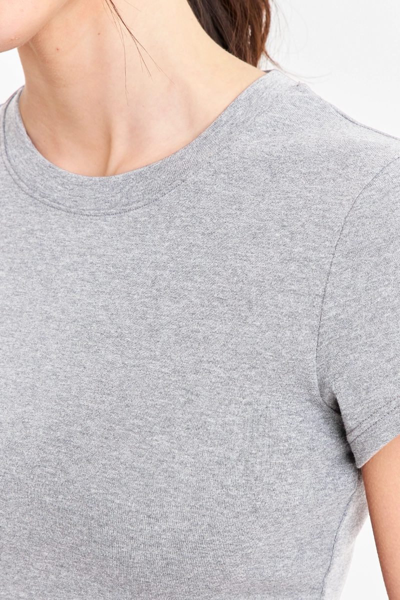POLERA MANGA CORTA BASICA GRIS NICOPOLY - 6
