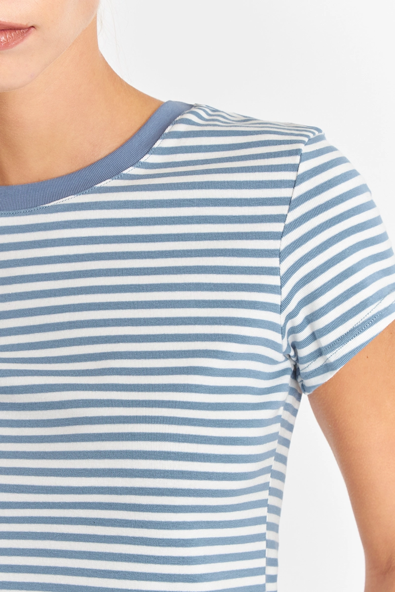 POLERA BASICA CUELLO REDONDO LINEAS CELESTE NICOPOLY - 6