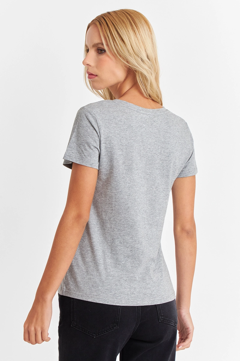 POLERA ESCOTE EN V BASICA GRIS NICOPOLY - 4