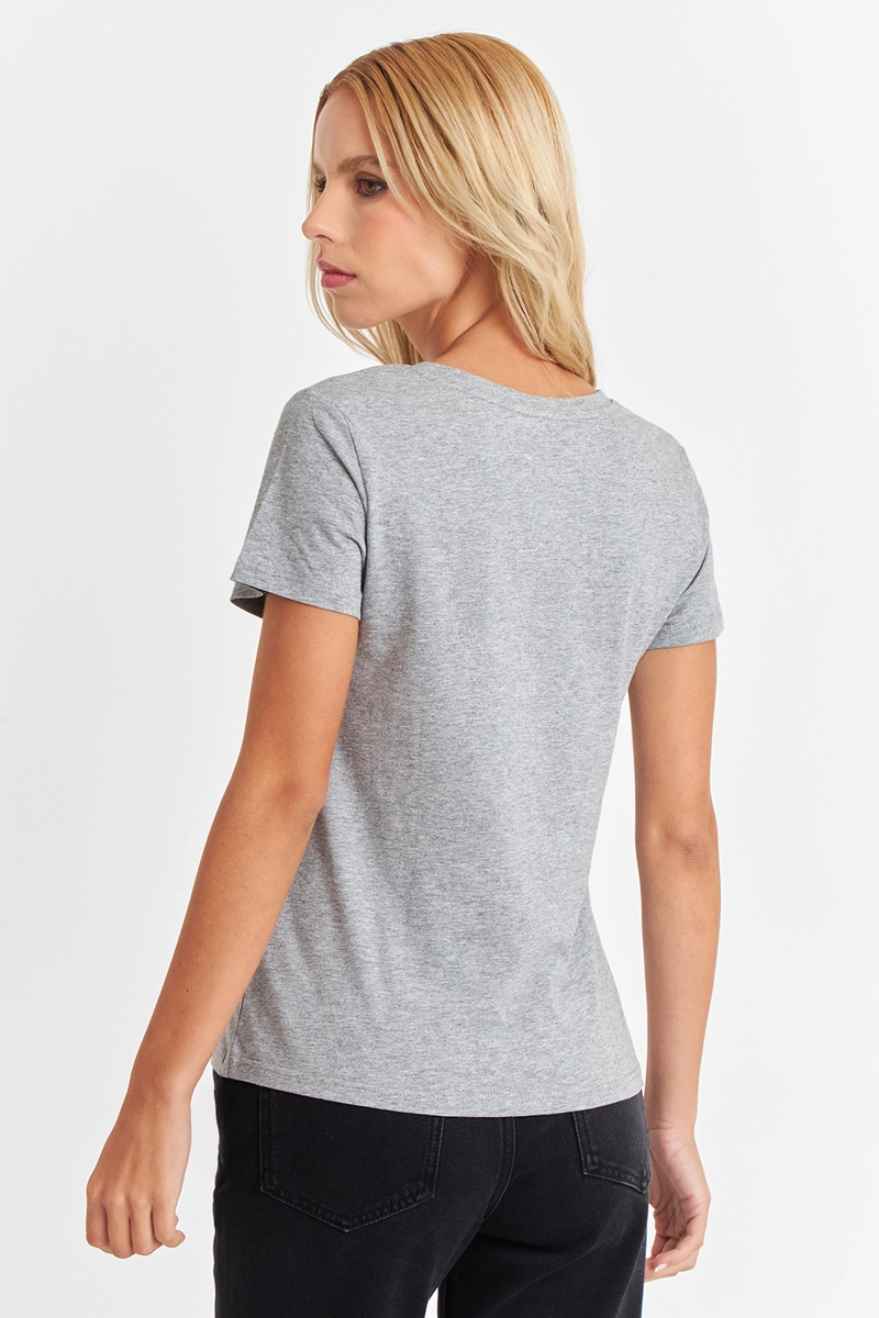 POLERA ESCOTE EN V BASICA GRIS NICOPOLY - 4