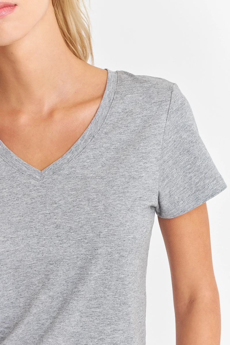 POLERA ESCOTE EN V BASICA GRIS NICOPOLY - 6
