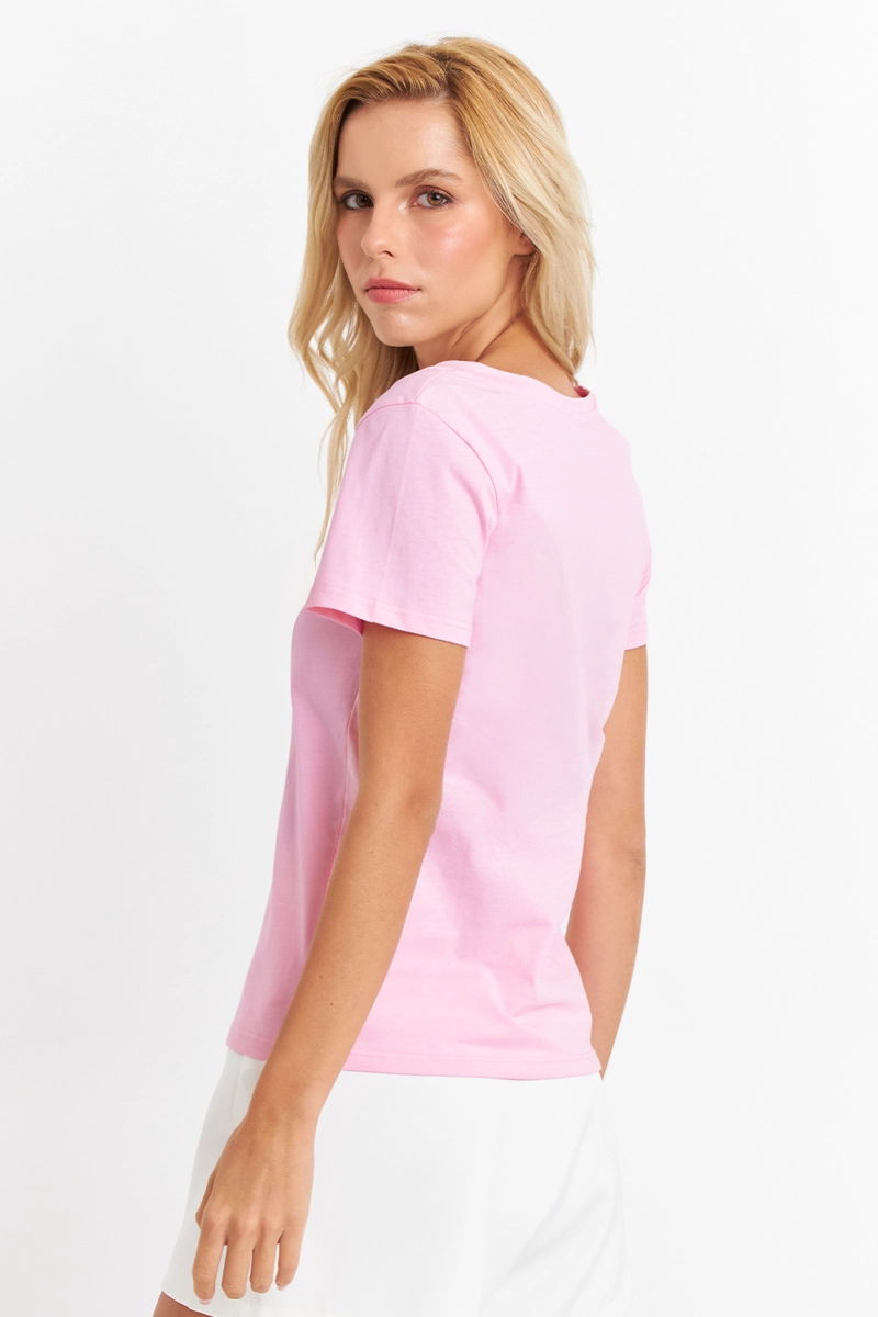 POLERA ESCOTE EN V BASICA ROSADO NICOPOLY - 4