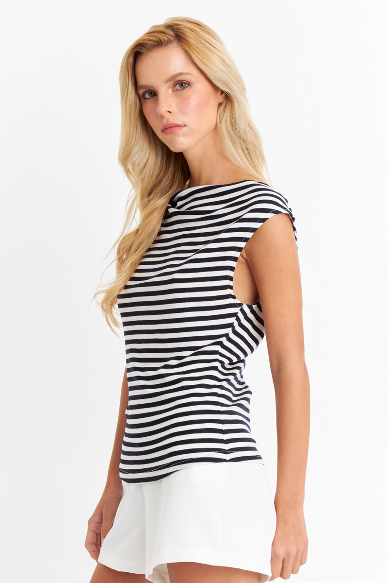 POLERA RAYAS CUELLO BOTE BLANCO NICOPOLY - 3