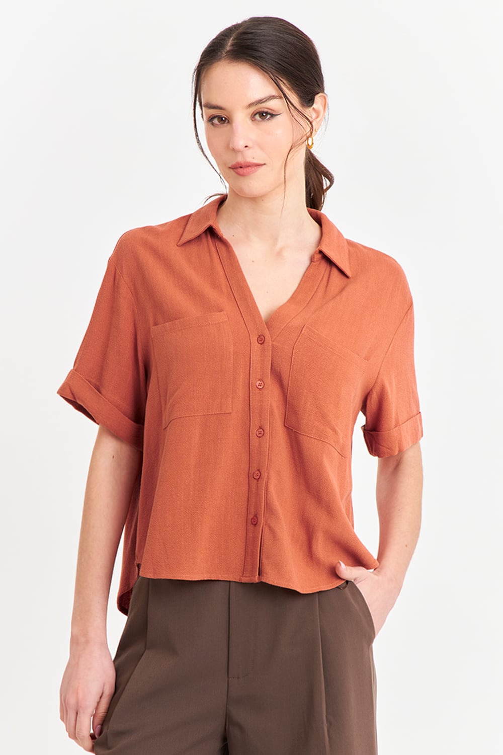 CAMISA BASICA TIPO LINO OXIDO NICOPOLY - 1