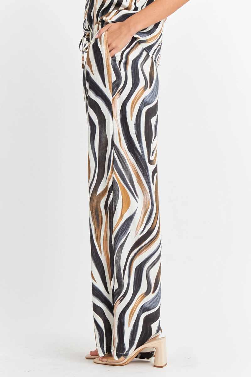 PANTALON ESTAMPADO CEBRA CAFE  NICOPOLY - 3