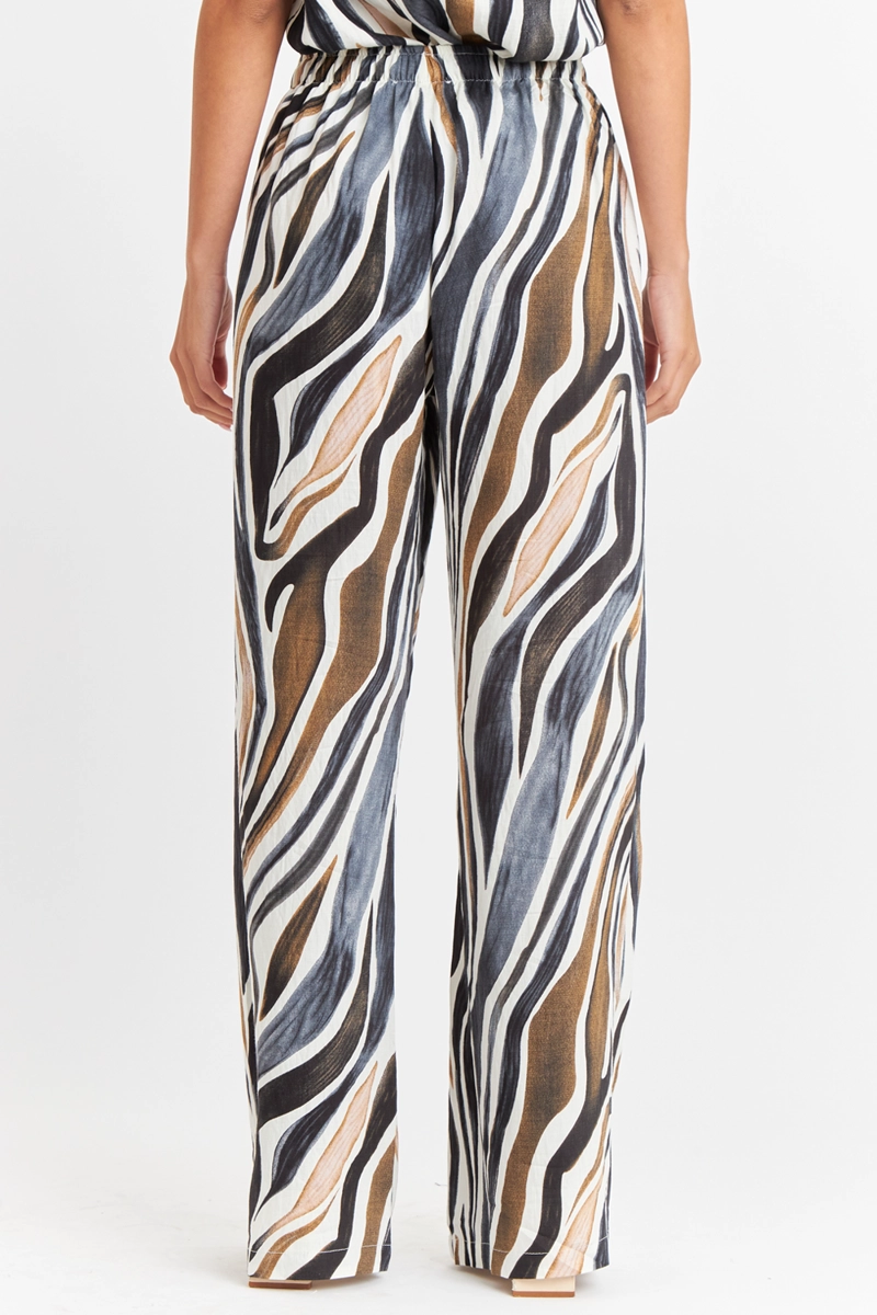 PANTALON ESTAMPADO CEBRA CAFE  NICOPOLY - 4